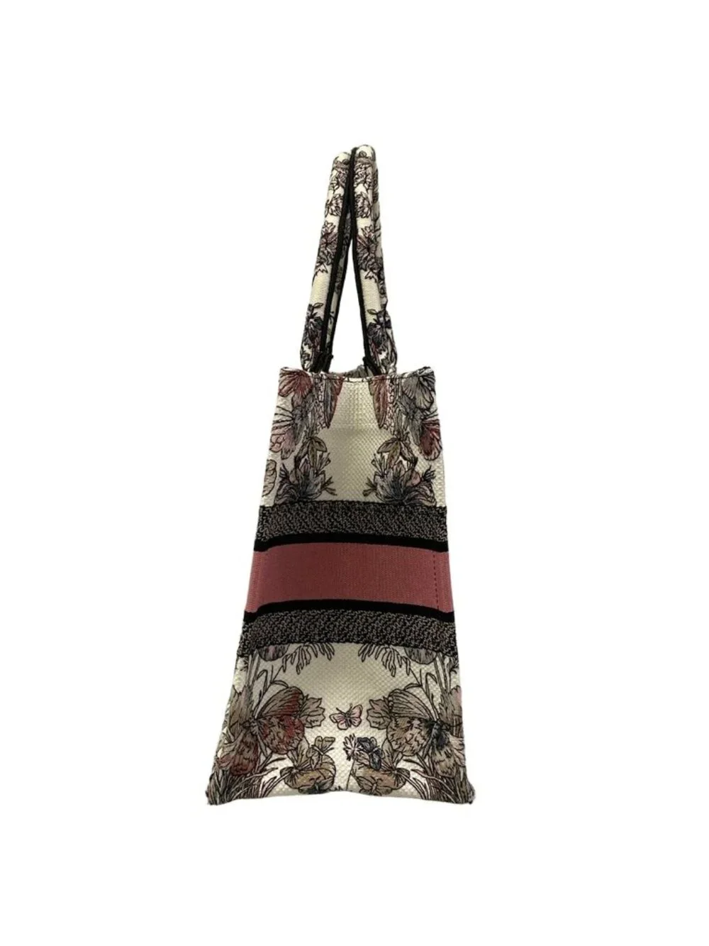 Dior Tote Book Vintage Small White Black Pink